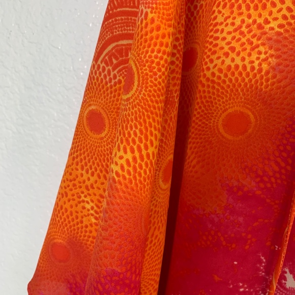 Rafaella Chiffon Hi Lo Blouse 2X Semi Sheer Geometric Print Multicolor - Picture 6 of 12